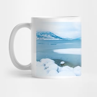 Ice and Snow on Okanagan Lake and Mountains Mug